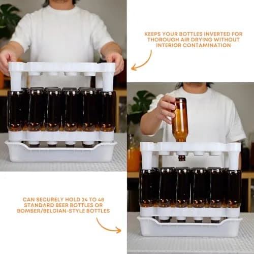 FastRack 24-Bottle Drying Rack & Tray | Stackable, Dishwasher Safe, Made in USA (70-120 chars) thumbnail 2