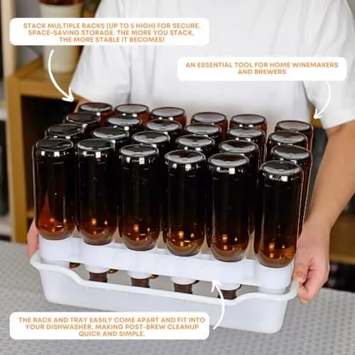 FastRack 24-Bottle Drying Rack & Tray | Stackable, Dishwasher Safe, Made in USA (70-120 chars) thumbnail 3