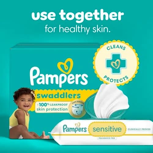 Pampers Sensitive Baby Wipes, Hypoallergenic, Fragrance-Free, 168 Count (3 Packs) | Clinically Proven for Sensitive Skin thumbnail 7