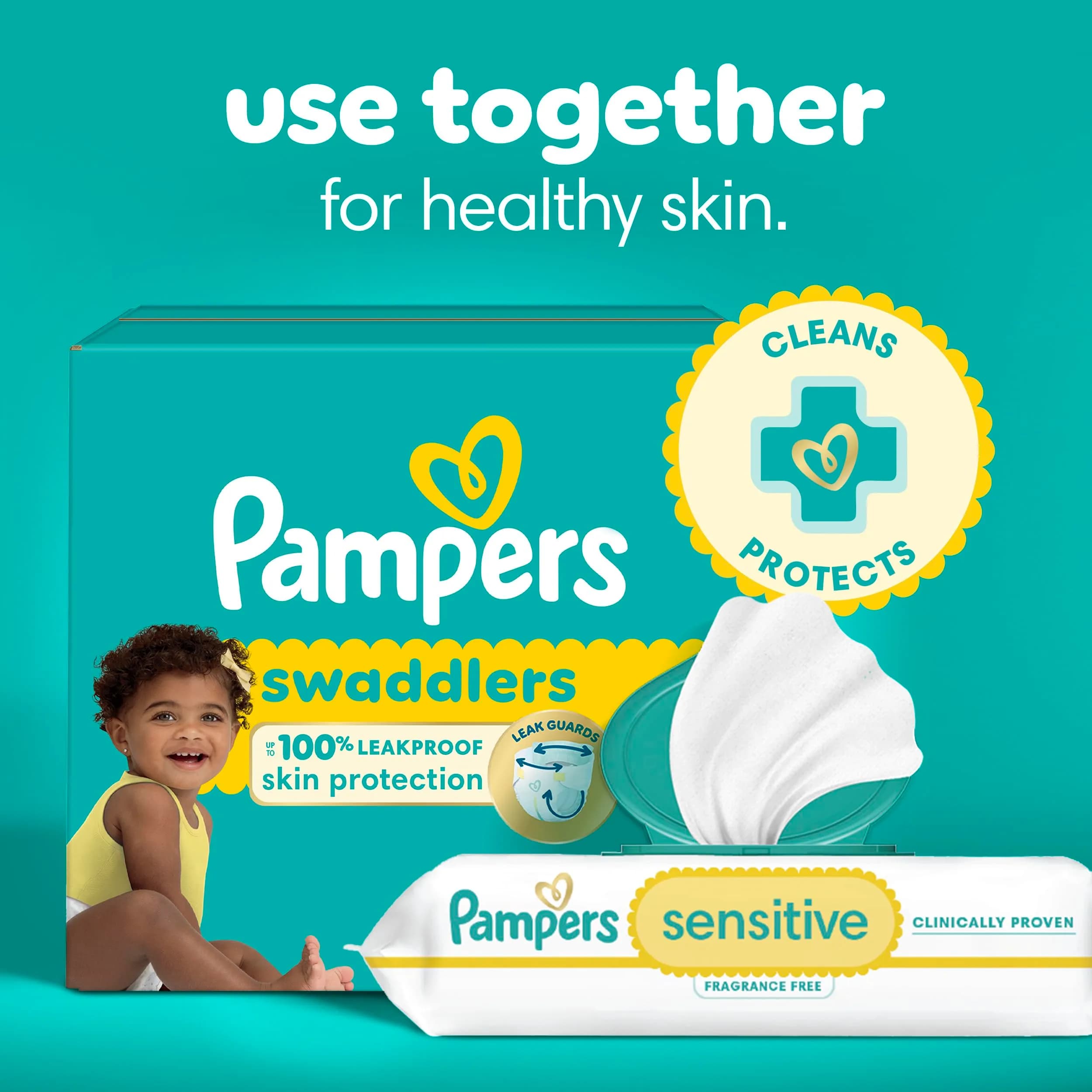 Pampers Sensitive Baby Wipes, Hypoallergenic, Fragrance-Free, 168 Count (3 Packs) | Clinically Proven for Sensitive Skin - view 7