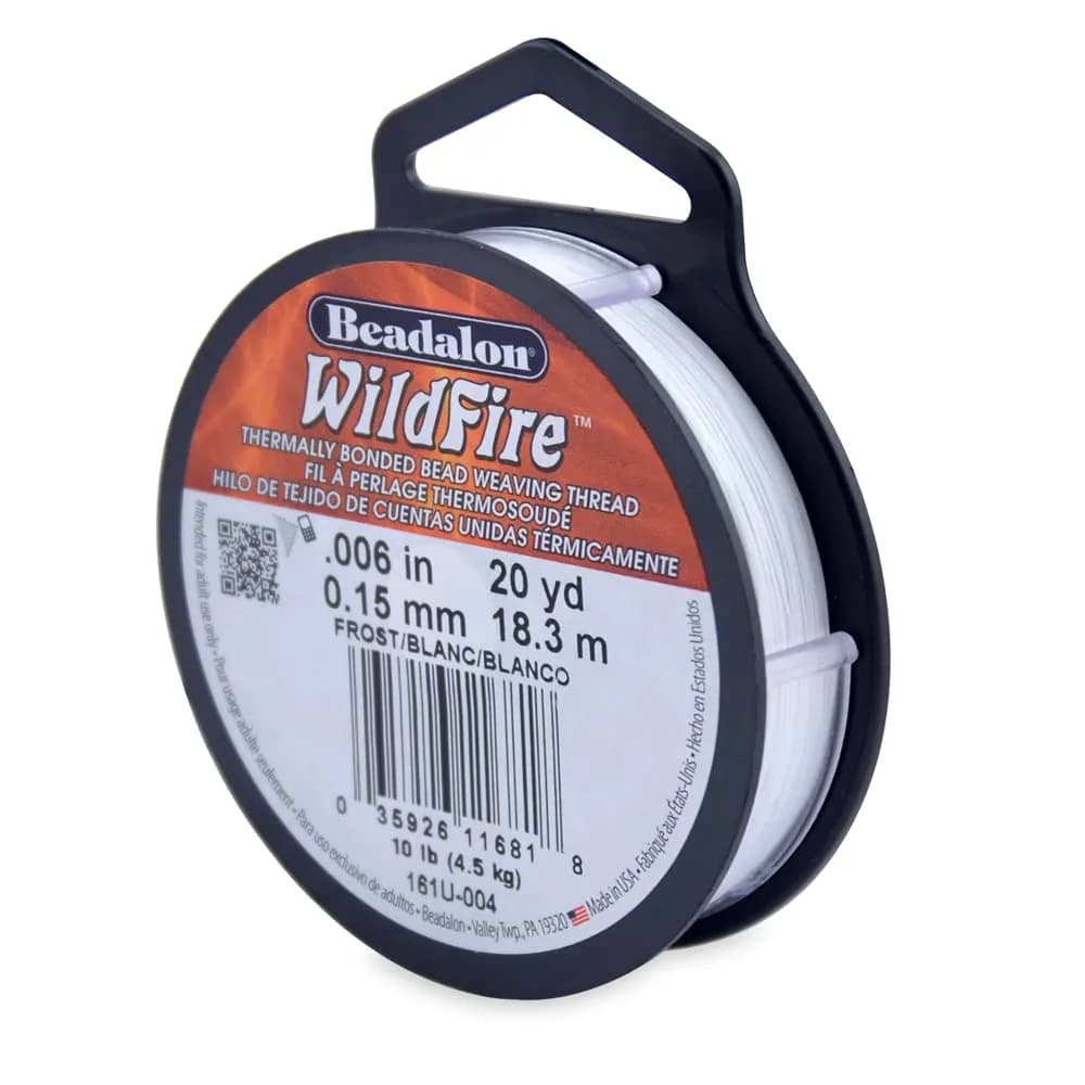 Beadalon Wildfire Beading Thread Jewelry Line 0.006" (18m) Frost | 10lb Break Strength - main product image