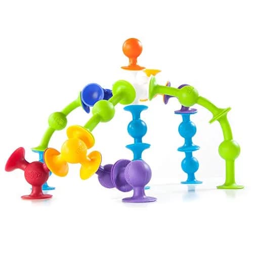Fat Brain Toys Squigz Starter Set 24 Piece Silicone Suction Bath Toys for Kids 3+ | Sensory & Playful Experimentation thumbnail 8