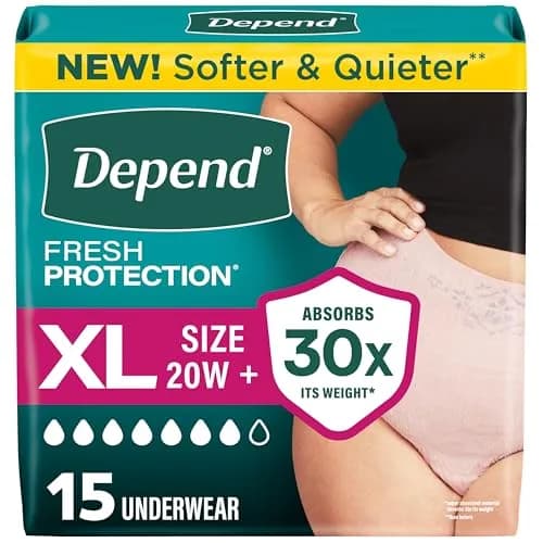 Depend Adult Diapers for Women XL | 15 Count, 30x Absorb, Odorblock, Cotton-Like Comfort thumbnail 1