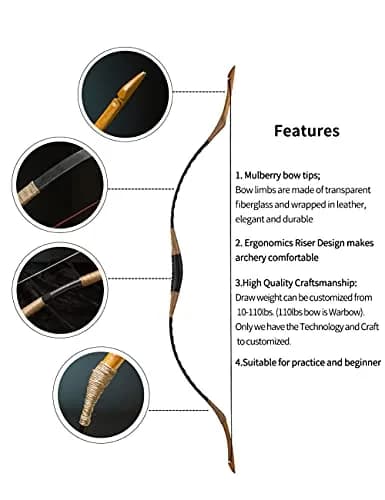 longbowmaker Hungarian Style Handmade Recurve Horsebow 50LB | Right Hand/Left Hand Archery thumbnail 3
