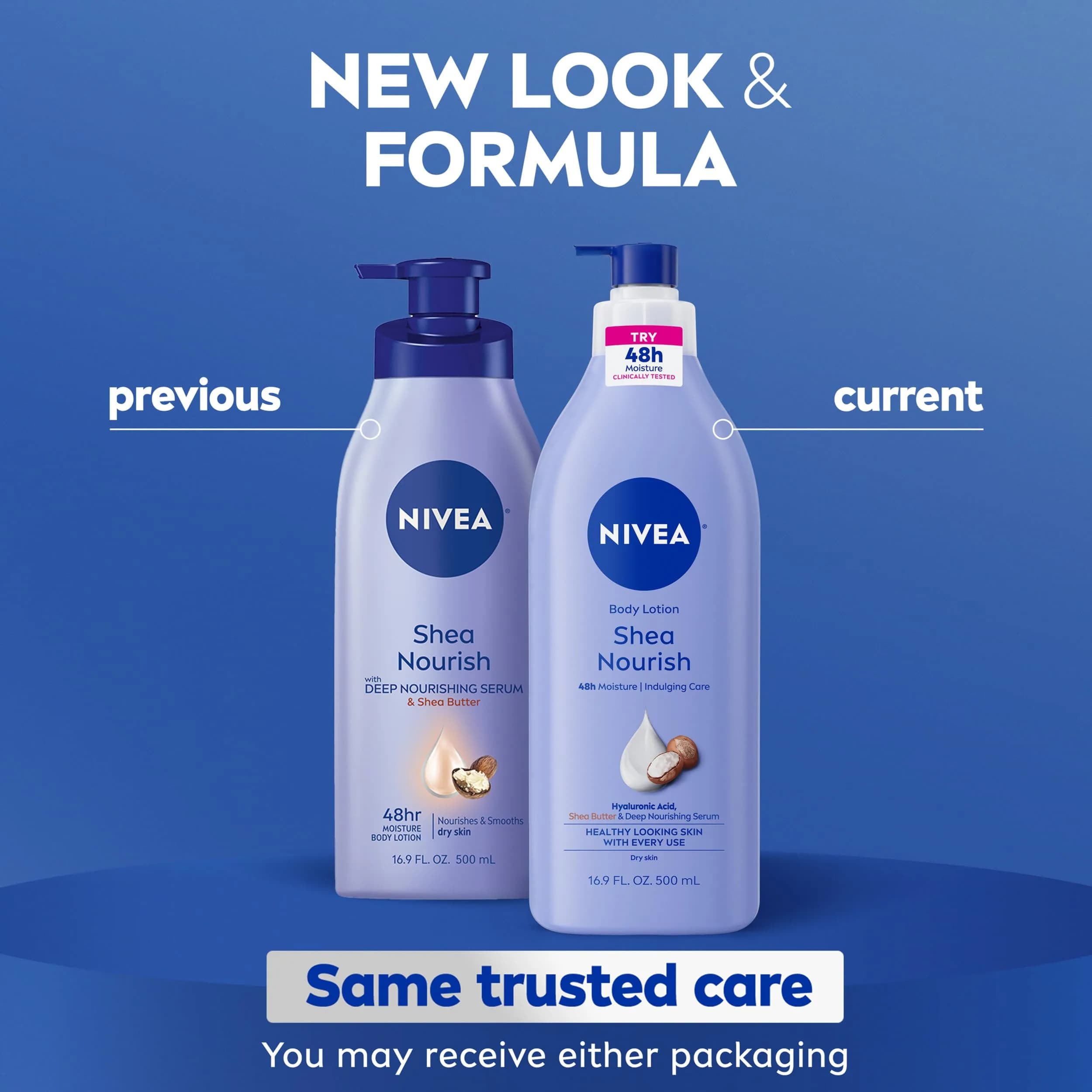 NIVEA Shea Nourish Body Lotion with Shea Butter & Hyaluronic Acid 500ml (16.9 Fl Oz) | 48-Hour Deep Moisture for Dry Skin - view 2