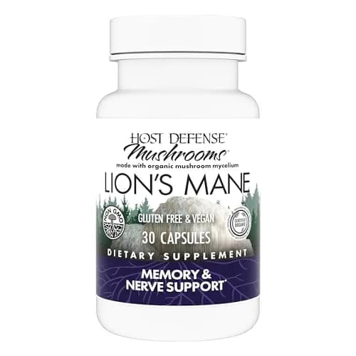 Host Defense Lion's Mane, Brain Support & Focus, 30 Capsules | Supports Memory & Clarity thumbnail 1