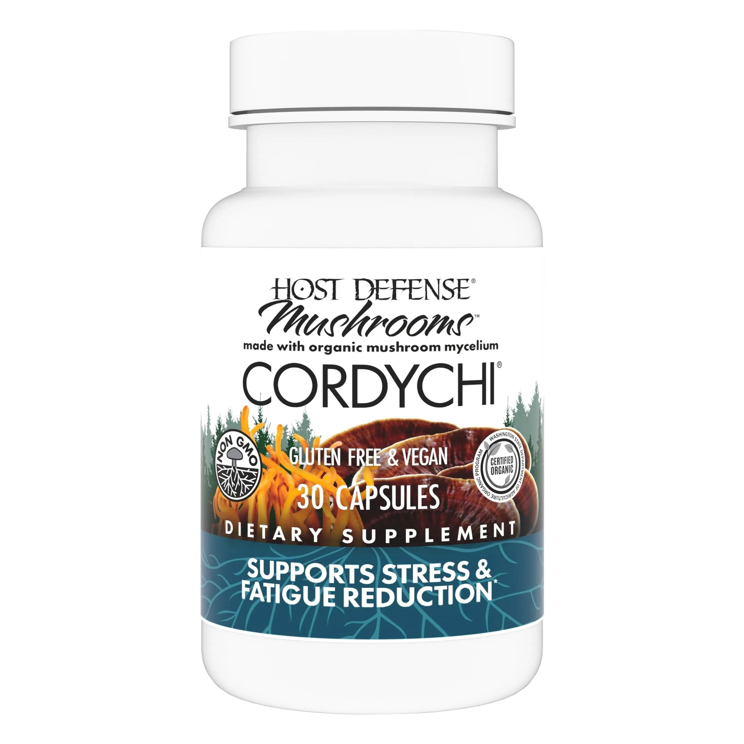 Host Defense CordyChi Capsules, 30 Capsules | Immune & Energy Support with Organic Mushrooms — Capsule