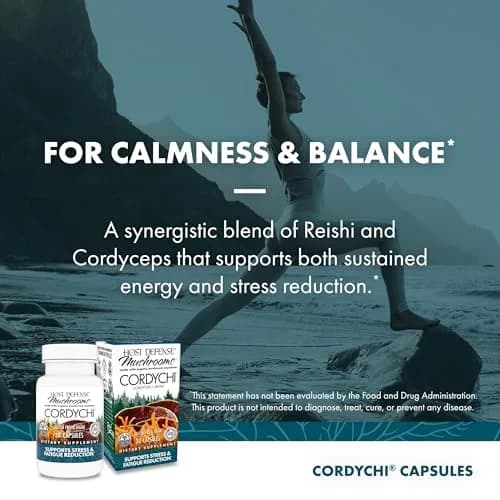 Host Defense CordyChi Capsules, 30 Capsules | Immune & Energy Support with Organic Mushrooms thumbnail 5