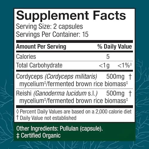 Host Defense CordyChi Capsules, 30 Capsules | Immune & Energy Support with Organic Mushrooms thumbnail 2
