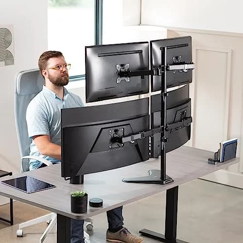 VIVO Quad Monitor Free-Standing Mount 13"-30" Screens | Holds 4 Displays up to 17.6 lbs Each thumbnail 3