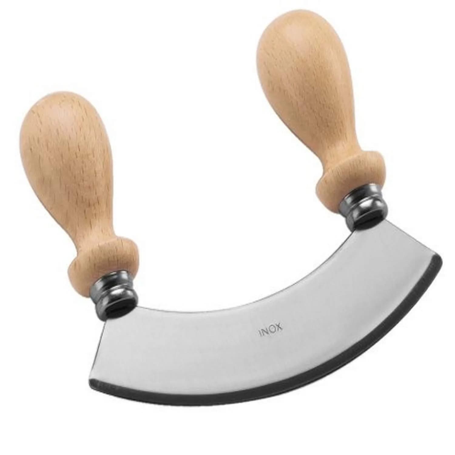 Eppicotispai Stainless Steel 6-Inch Mezzaluna Chopper with Wooden Handle | Sharp Italian Artisan Kitchen Tool