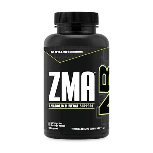 NutraBio ZMA Supplements for Men & Women- Zinc Magnesium Supplements to Support Hormone Levels, Peak Performance, Sleep, Muscle Recovery, Immune Health, 180 Ct. thumbnail 1