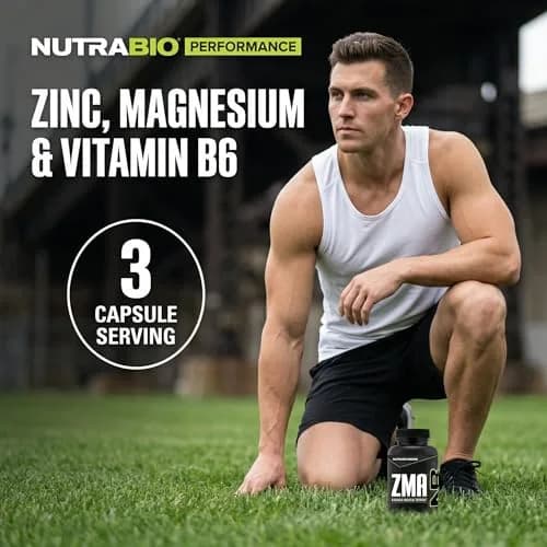NutraBio ZMA Supplements for Men & Women- Zinc Magnesium Supplements to Support Hormone Levels, Peak Performance, Sleep, Muscle Recovery, Immune Health, 180 Ct. thumbnail 5