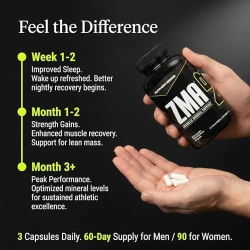 NutraBio ZMA Supplements for Men & Women- Zinc Magnesium Supplements to Support Hormone Levels, Peak Performance, Sleep, Muscle Recovery, Immune Health, 180 Ct. thumbnail 6