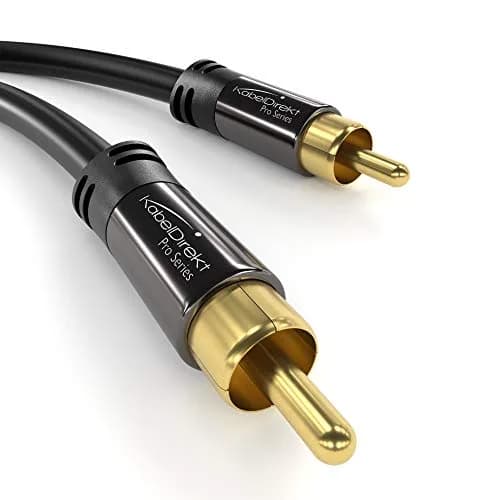 KabelDirekt RCA/Phono Subwoofer Lead Cable 6ft | 75 Ohm Impedance, Durable Shielding thumbnail 2