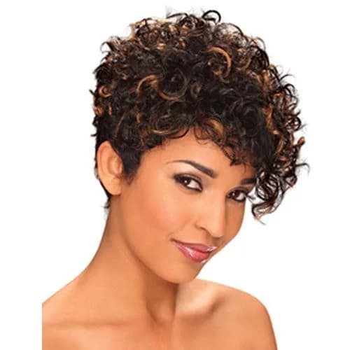 Zury Synthetic Wig Jenna 5 Inch Spiral Curl | Short Tapered Back, Synthetic Fiber, Female