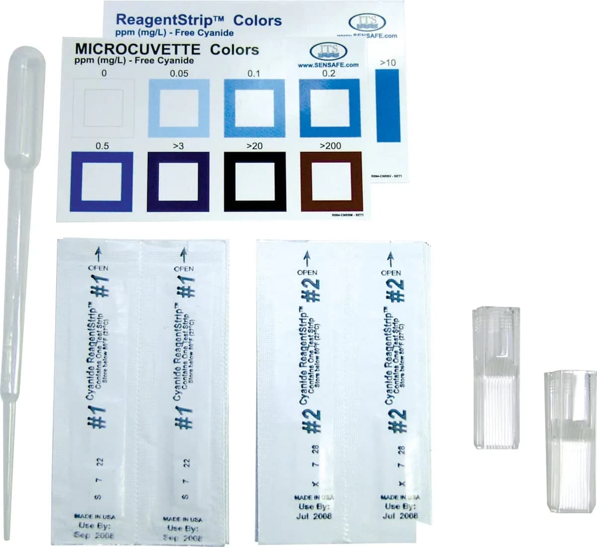 Industrial Test Systems Cyanide ReagentStrip Test Kit | 3 Min Test, 0.05-200 ppm Range, Pack of 10 — Pack of 10