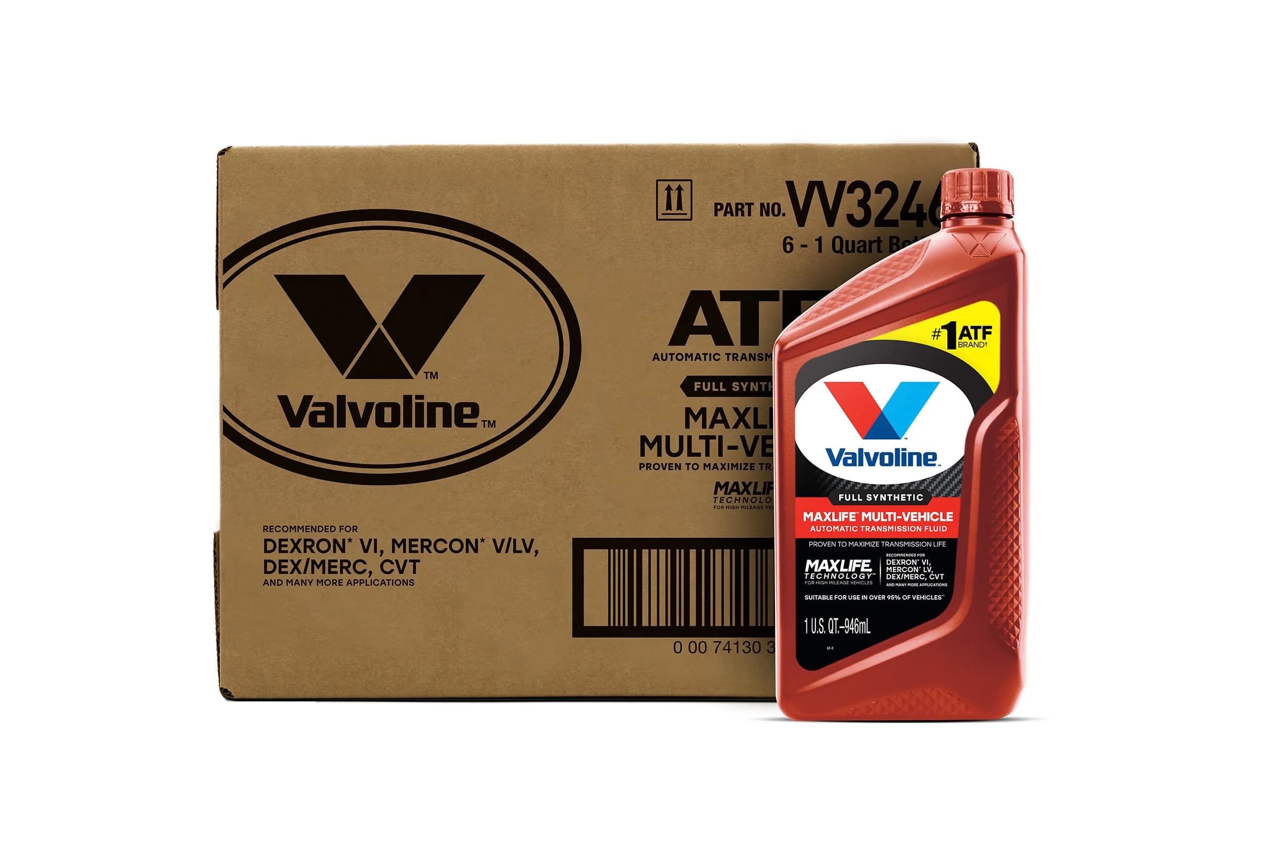 Valvoline Multi-Vehicle Full Synthetic ATF 6 x 946ml (6 x 32 Fl Oz) | Advanced Additives for Transmission Life - main product image