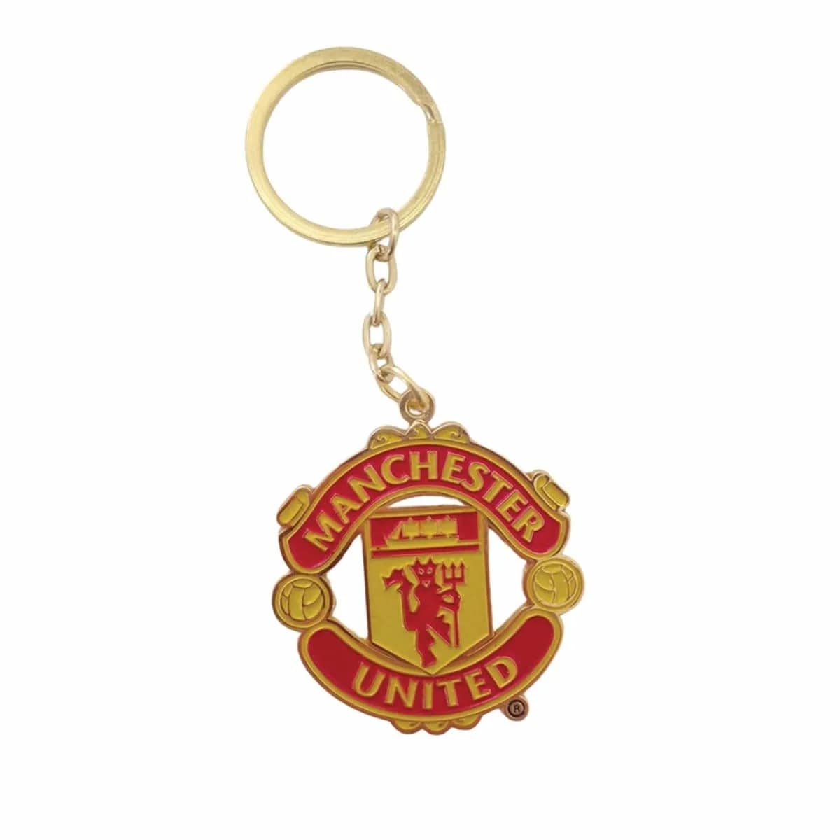 Manchester United Crest Metal Keyring | Officially Licensed Manchester United F.C. Fan Merchandise — Red