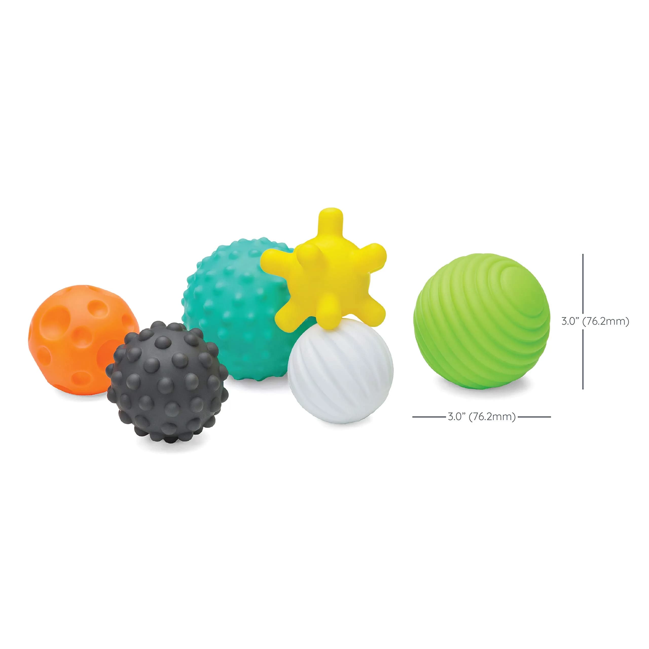 Infantino Textured Multi Ball Set, Sensory Toy, 6-Piece, 6+ Months | BPA-Free Baby Balls - view 6
