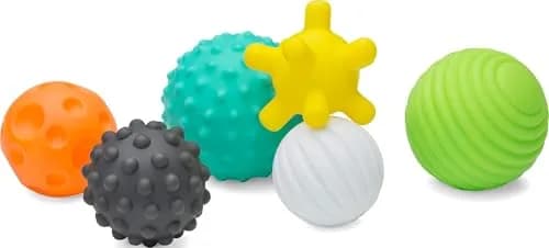 Infantino Textured Multi Ball Set, Sensory Toy, 6-Piece, 6+ Months | BPA-Free Baby Balls thumbnail 1