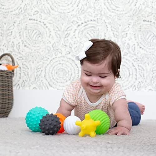 Infantino Textured Multi Ball Set, Sensory Toy, 6-Piece, 6+ Months | BPA-Free Baby Balls thumbnail 2
