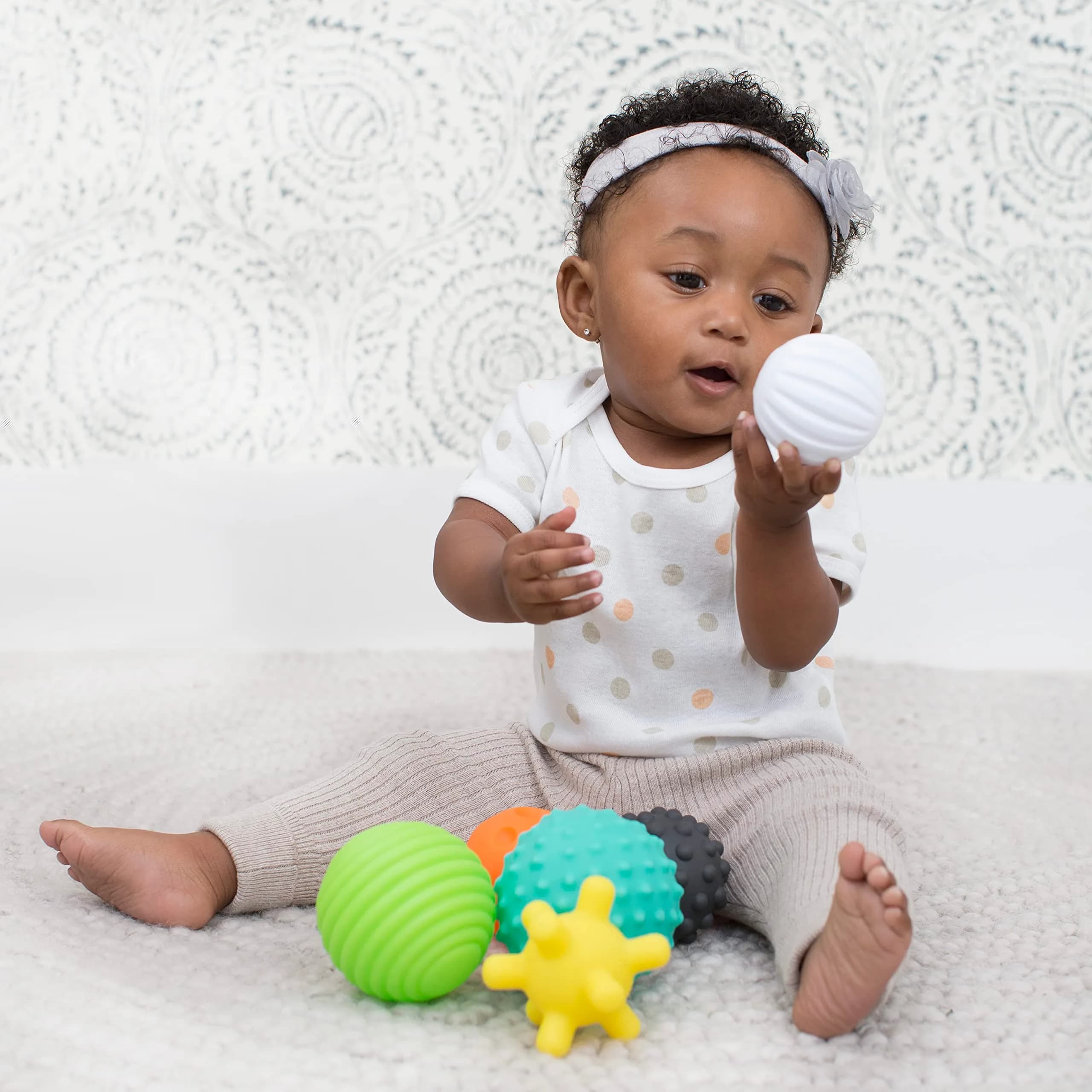 Infantino Textured Multi Ball Set, Sensory Toy, 6-Piece, 6+ Months | BPA-Free Baby Balls - view 3