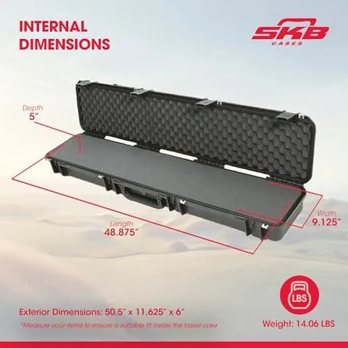 SKB iSeries Single Rifle Case with Convolute Foam 49 x 9 x 5 inches | Durable Gun Case for Rifle Protection thumbnail 2