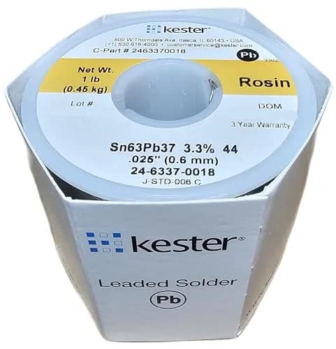 Kester Solder 24-6337-0018 63/37 Sn/Pb 1lb | Activated Rosin Core for Reliable Soldering thumbnail 1