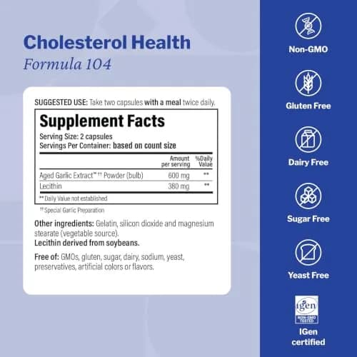 Kyolic Aged Garlic Extract Cholesterol Health Formula 104 100 Capsules | Supports Healthy Cholesterol Levels thumbnail 3