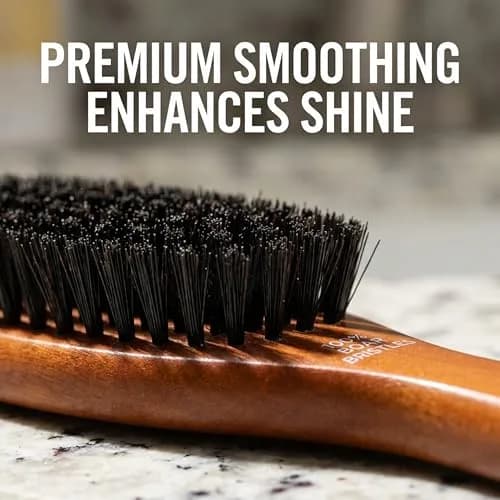 Goody Smoothing Hairbrush with Natural Boar Bristles & Wooden Handle | Frizz Control & Shine (1 Count) thumbnail 4