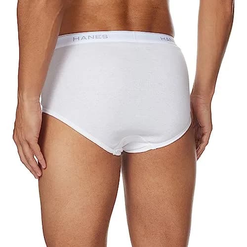 Hanes Men's 6-Pack FreshIQ Tagless Cotton Briefs in White, Large | Breathable, Tag-Free Comfort thumbnail 2