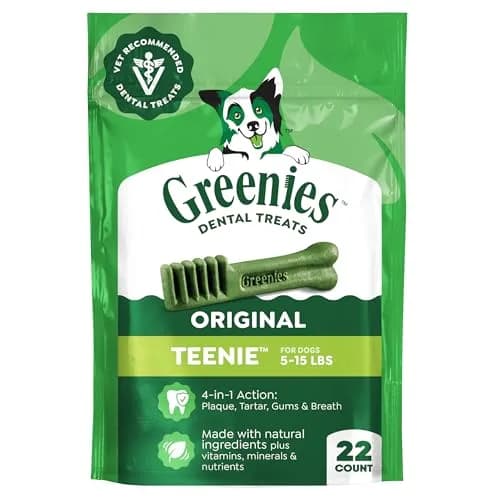 Greenies Teenie Original Dental Dog Treats - Chicken Flavor, 22 Count for Small Dogs - main product image