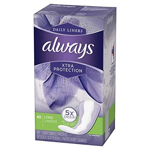 Always Xtra Protection Daily Liners Long Unscented, 40 Count | 5x Drier Protection thumbnail 1