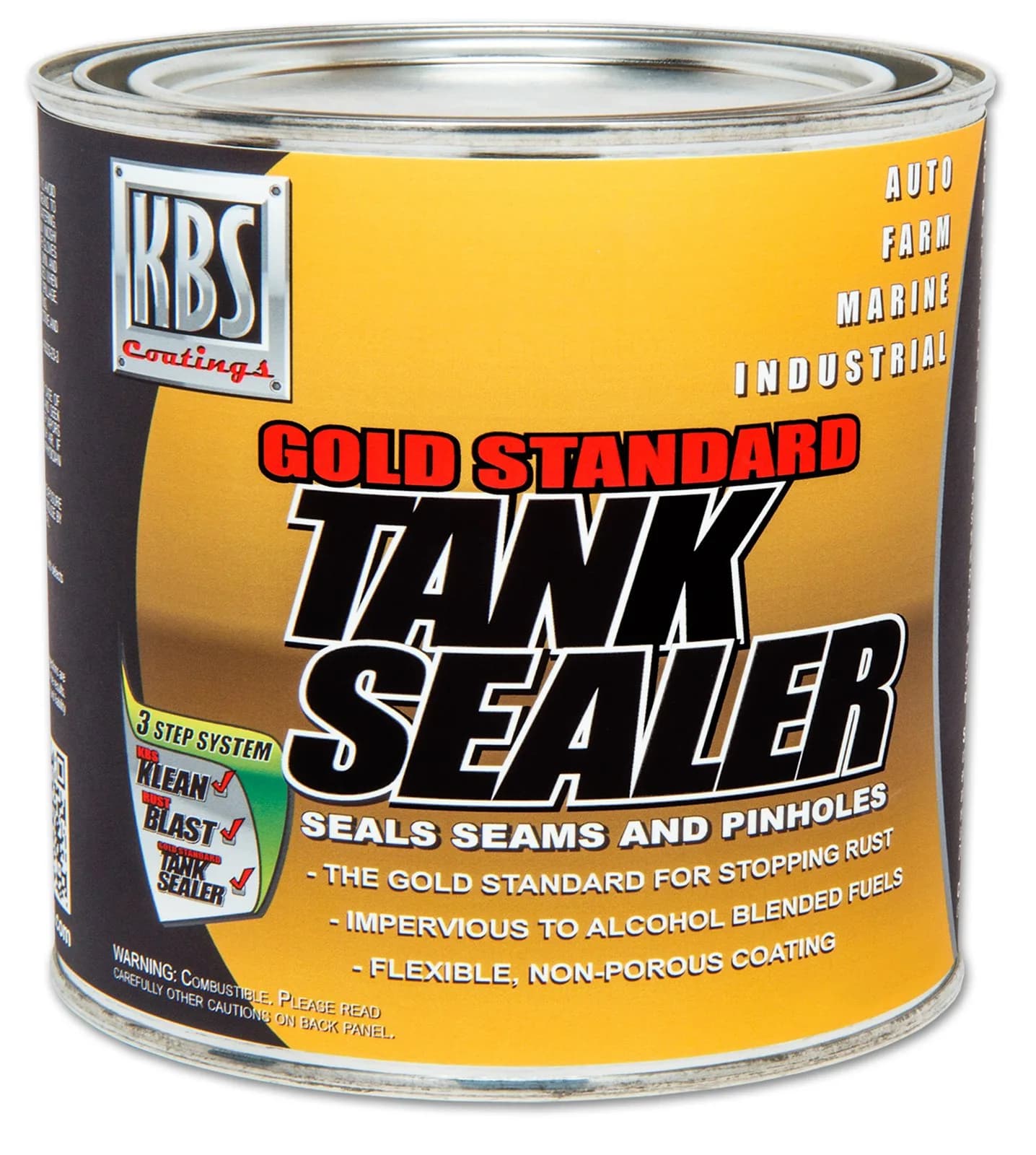 KBS Coatings Gold Standard Tank Sealer 237ml (8 fl. oz.) | Rust Protection for Fuel Tanks — Silver