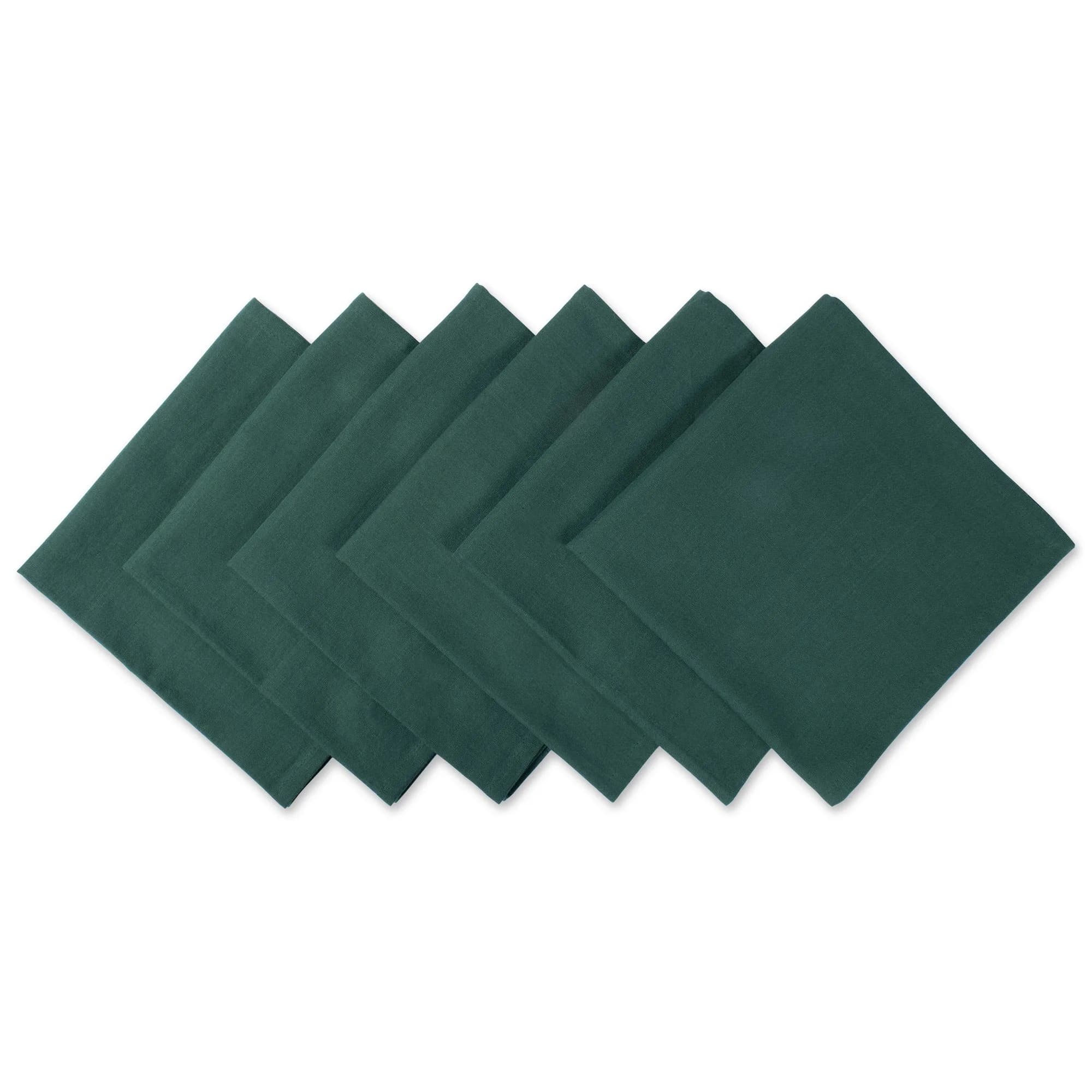 DII Solid Napkin Set Collection, 20x20 in Dark Green | 6 Piece Cotton Napkins for Home & Events — Dark Green