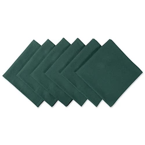 DII Solid Napkin Set Collection, 20x20 in Dark Green | 6 Piece Cotton Napkins for Home & Events thumbnail 1