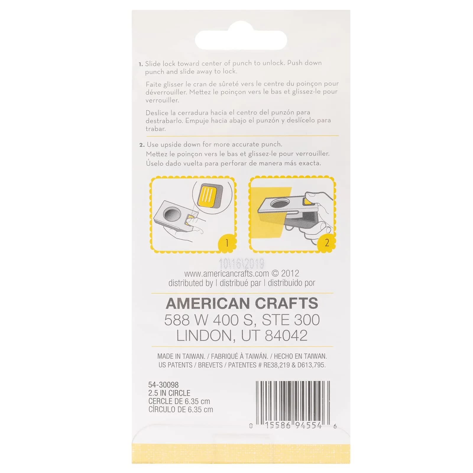 EK Tools Circle Paper Punch 2.5-Inch White | Create Border Art Shapes - view 8