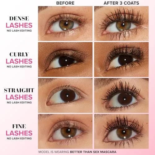 Too Faced Better Than Sex Mascara 0.17 Fl Oz | Vegan, Dramatic Volume & Length, Cruelty-Free, Travel Size thumbnail 2
