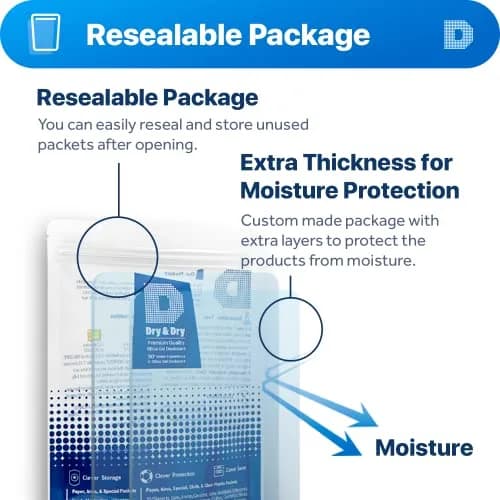 Dry & Dry 1 Gram Silica Gel Packets | Rechargeable Moisture Absorbers for Food & Electronics thumbnail 6