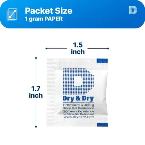 Dry & Dry 1 Gram Silica Gel Packets | Rechargeable Moisture Absorbers for Food & Electronics thumbnail 7
