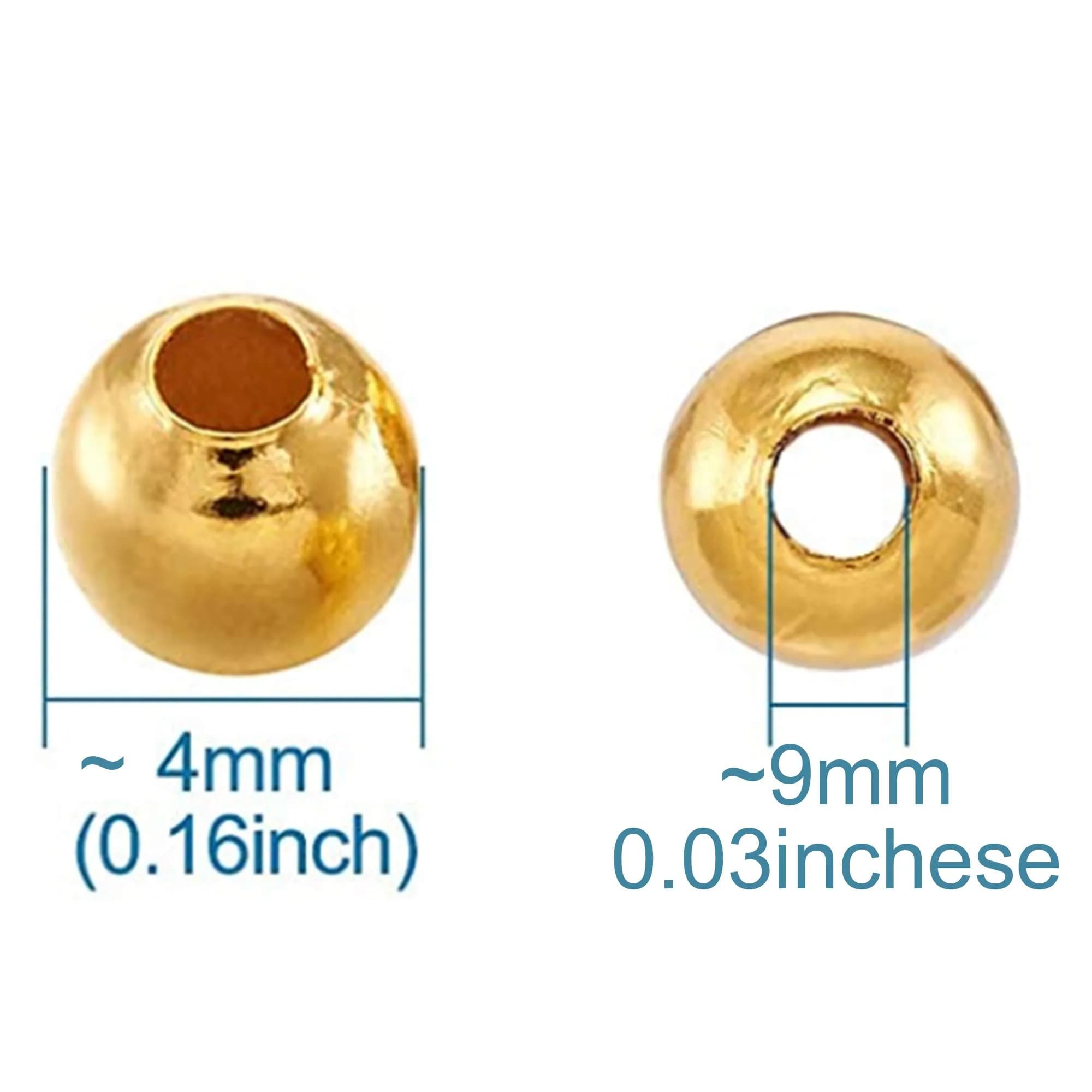 Dreambell 20 pcs 14K Gold Filled 2mm Round Seamless Ball Spacer Bead | Jewelry Making Essential — Yellow