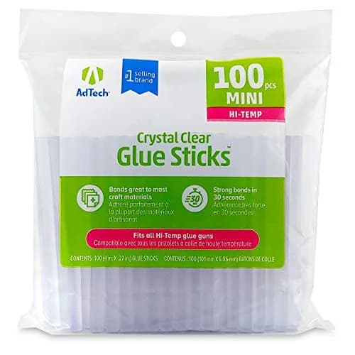 AdTech Hi-Temp Mini Hot Glue Sticks, Clear (100 Sticks, 181g) | Non-Toxic Bonding for Crafts & DIY thumbnail 1