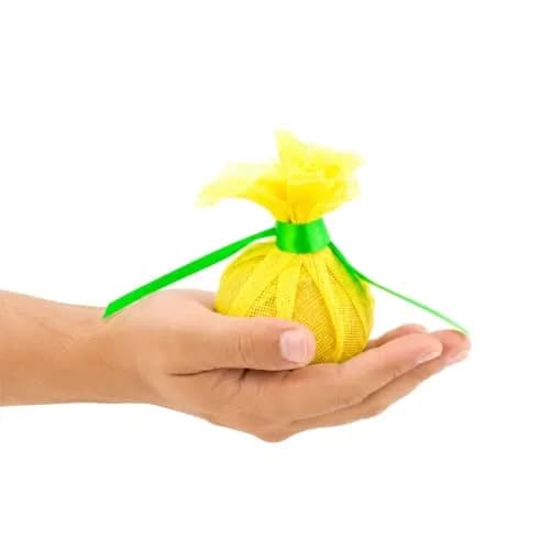 Restaurantware Lemon Juice Strainer - 100 Count - Cotton Mesh with Yellow Design for Eco-Friendly Kitchen Use thumbnail 6
