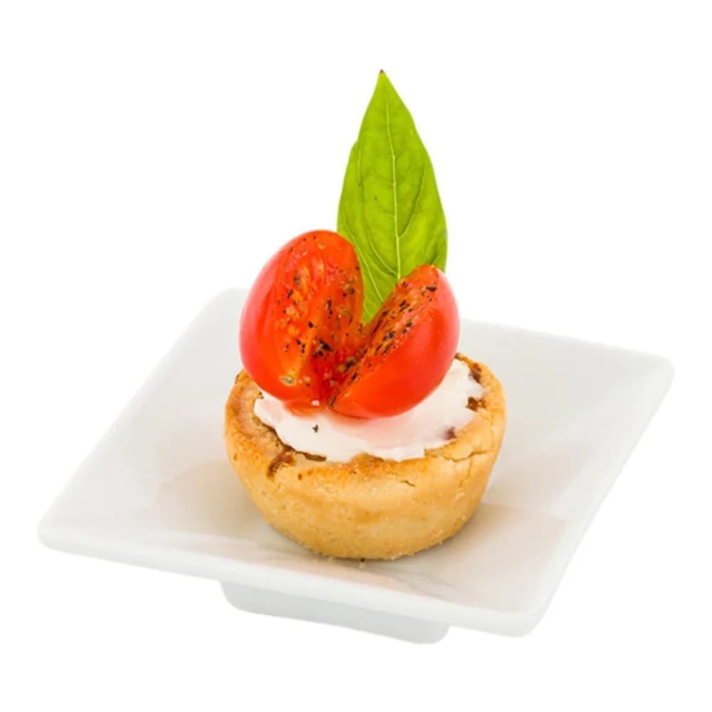 Restaurantware Square White Porcelain Mini Modern Plate, 3.1 In | Elegant, Oven-Safe, 10 Pack