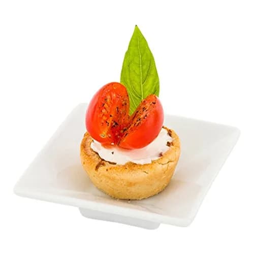 Restaurantware Square White Porcelain Mini Modern Plate, 3.1 In | Elegant, Oven-Safe, 10 Pack thumbnail 1