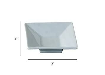 Restaurantware Square White Porcelain Mini Modern Plate, 3.1 In | Elegant, Oven-Safe, 10 Pack thumbnail 5