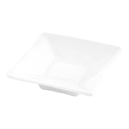 Restaurantware Square White Porcelain Mini Modern Plate, 3.1 In | Elegant, Oven-Safe, 10 Pack thumbnail 2
