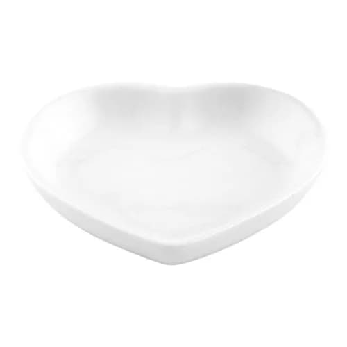 Restaurantware Porcelain Heart Mini Plates, 10 Reusable Dishwasher Safe Plates, 1 oz, Microwavable, Oven-Ready, White, Ideal for Weddings, Appetizer Dessert Plates | Elegant Romantic Serving thumbnail 2