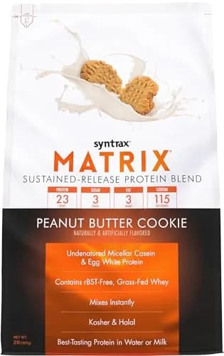 Syntrax Matrix Sustained‑Release Protein Blend, Peanut Butter Cookie, 2 lb | Multi-Source Protein for Muscle Recovery thumbnail 1
